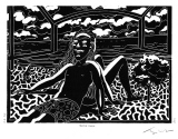 Tortue plage - Linogravures